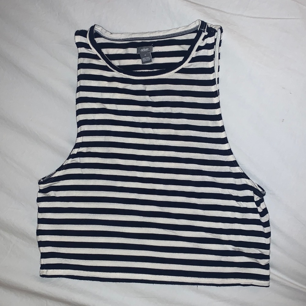 Striped aerie crop top